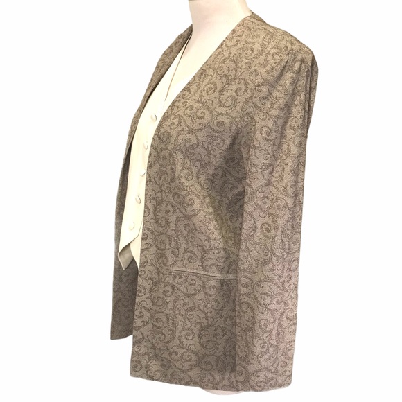 Paisley Sage Blazer Vest Vintage Top - Picture 5 of 10